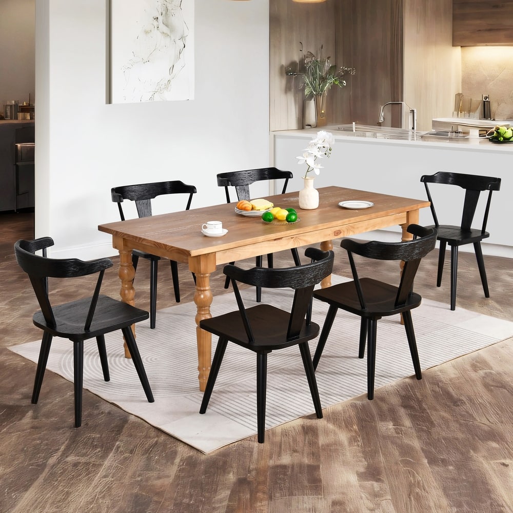 Brushed Solid Oak Wood Dining Chairs