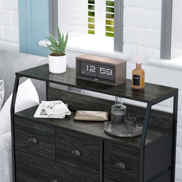 9 Drawer Dresser with Shelf, Fabric Black Dresser for Bedroom, Closet,  Living Room, Entryway, Tall Chest Storage Organizer , - Bed Bath & Beyond -  37668793