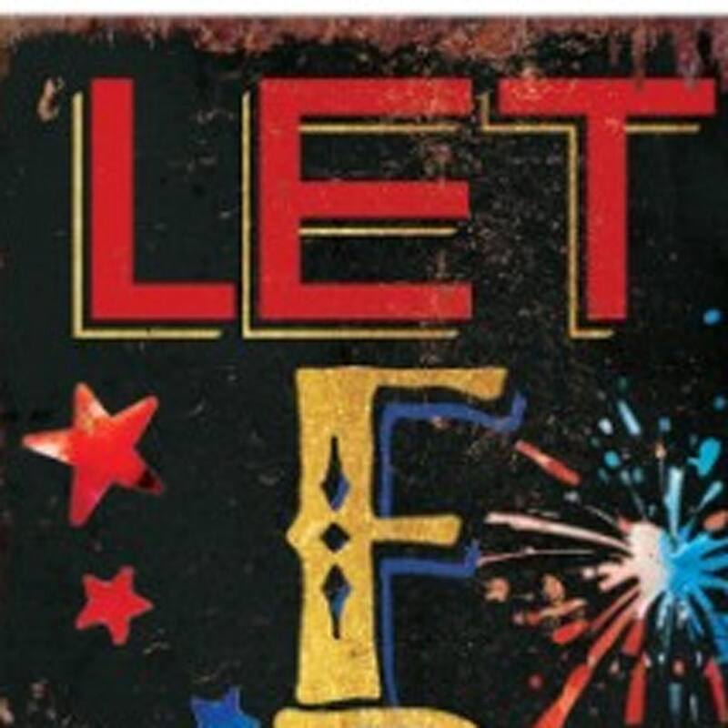 HomeRoots 36" Blue Red And White Solid Wood Patriotic Welcome Reversible Porch Sign