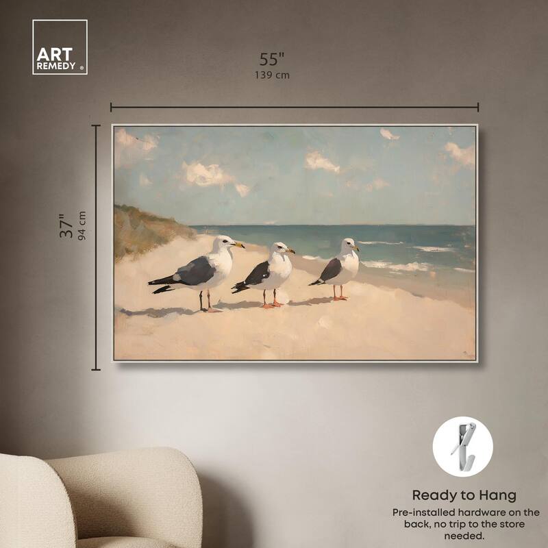 Seagulls at the Beach I Canvas by Art Remedy