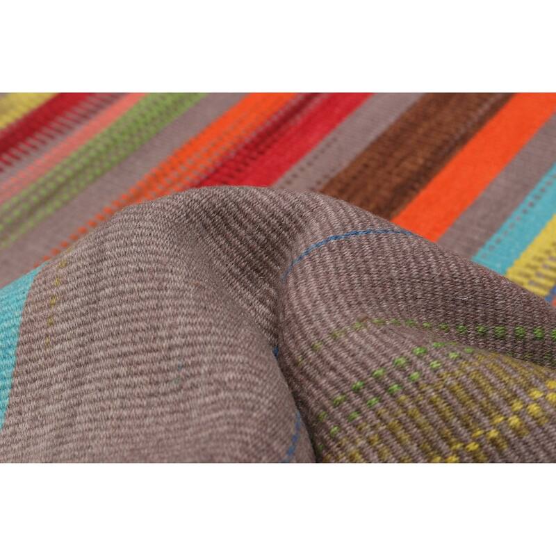 ECARPETGALLERY Flat-Weave Ankara FW Grey Wool Kilim - 9'10 x 12'10