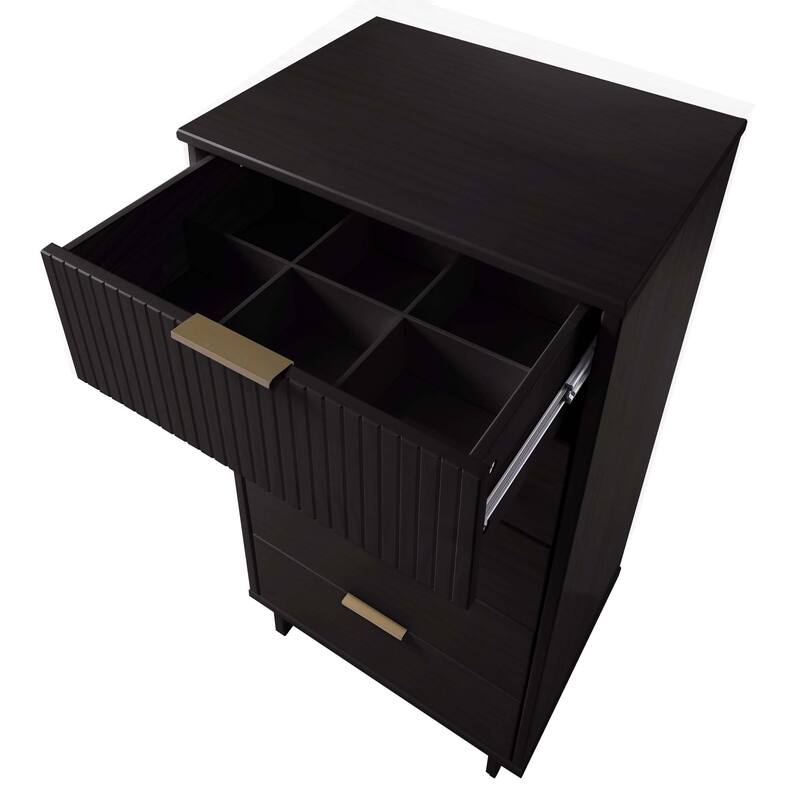 Manhattan Comfort 3-Piece Granville Modern Solid Wood Dresser Chest and Nighstand Set.