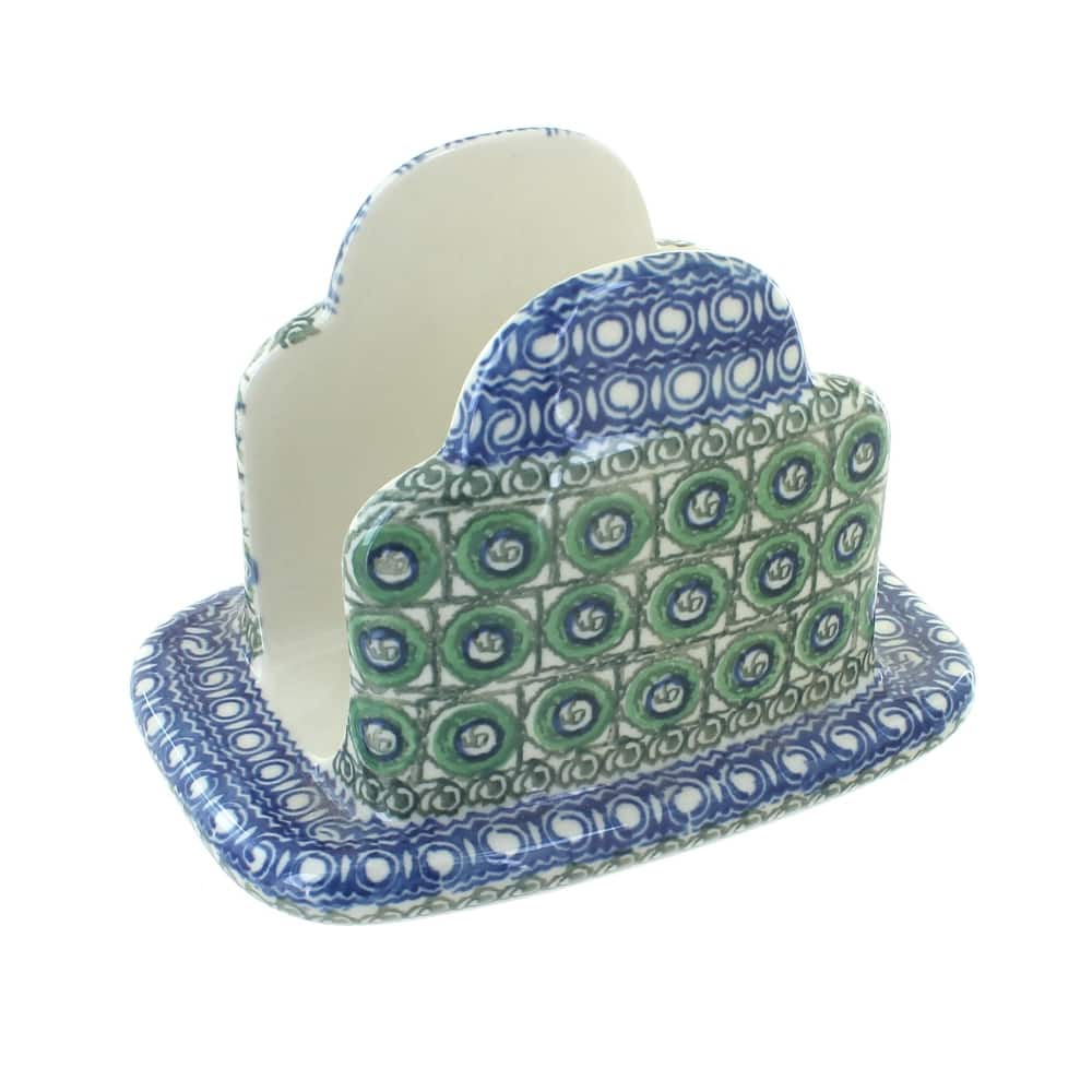 Blue Rose Polish Pottery 487 Ceramika Artystyczna Napkin Holder