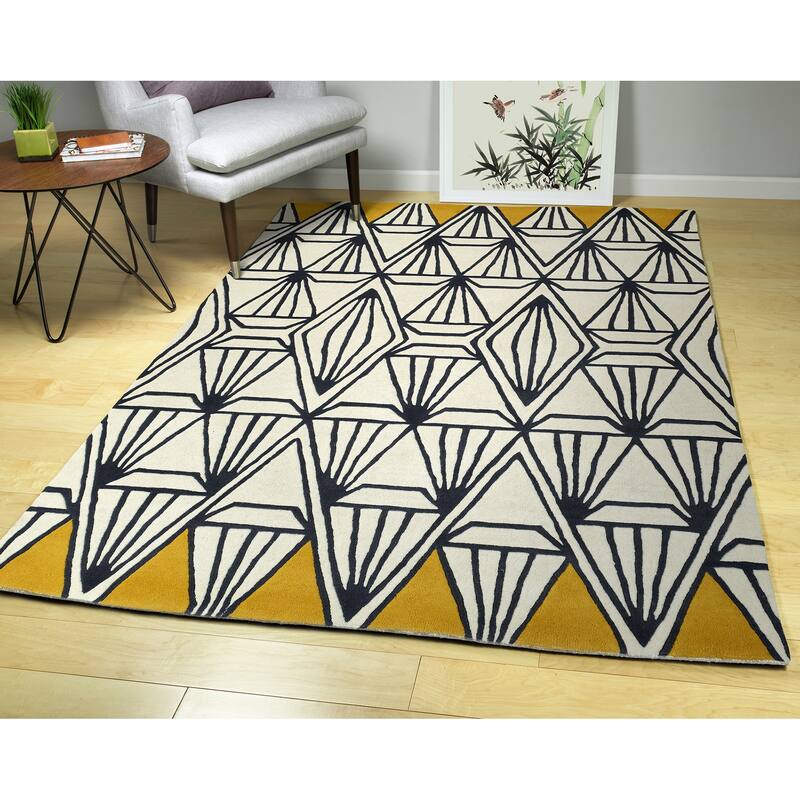 Origami Hand Tufted Wool Area Rug