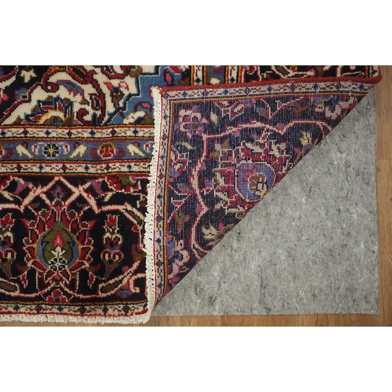 Hand Knotted Oriental 100% Wool Carpet Traditional Floral Red Kashan Area Rug - 11' 4'' X 7' 8''