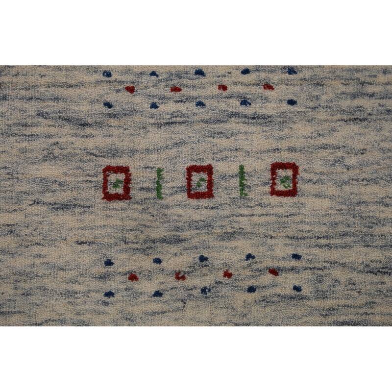 Tribal Gabbeh Oriental Rug Hand-Knotted Living Room Wool Carpet - 9'0" x 11'7"