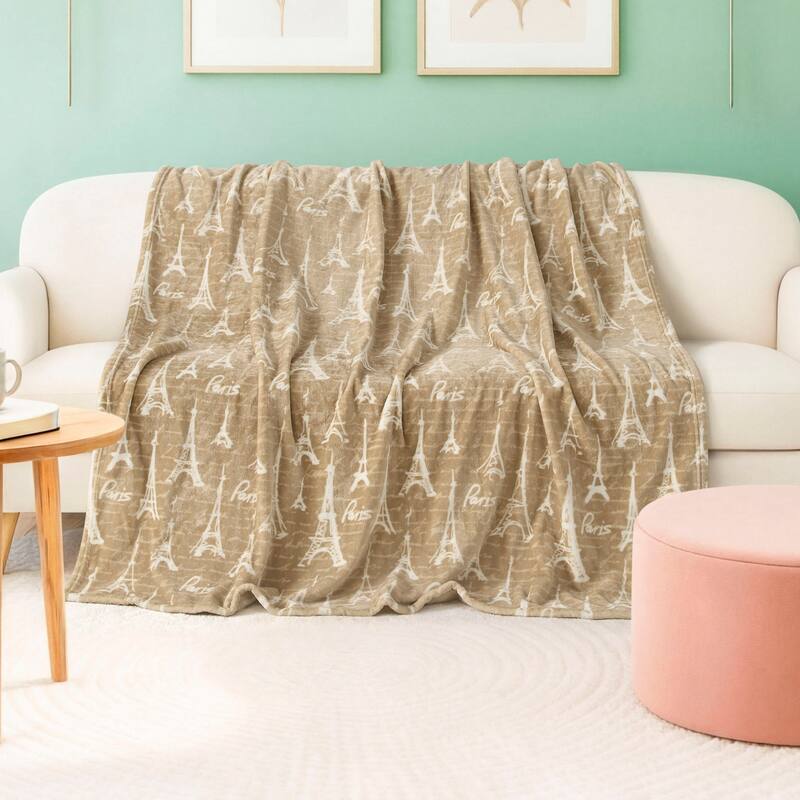 Creative Home Ideas 60" x 70" Plush Throws - 60" x 70" - Taupe