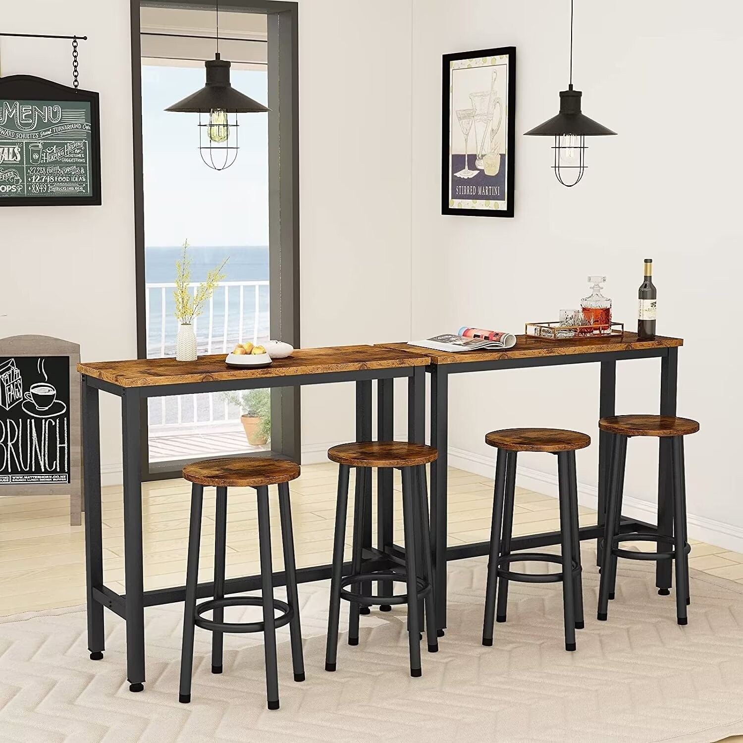 Industrial counter height dining on sale set