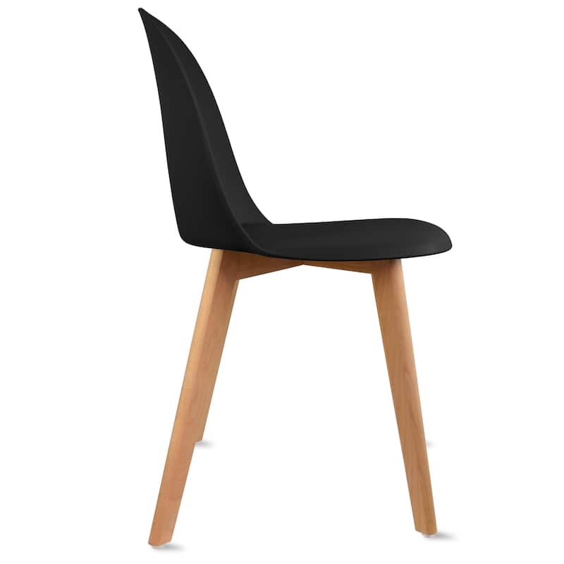 Set of 2 Plastic Dining Side Chair Wood For Event Kitchen Office Event Garden Patio Cafe