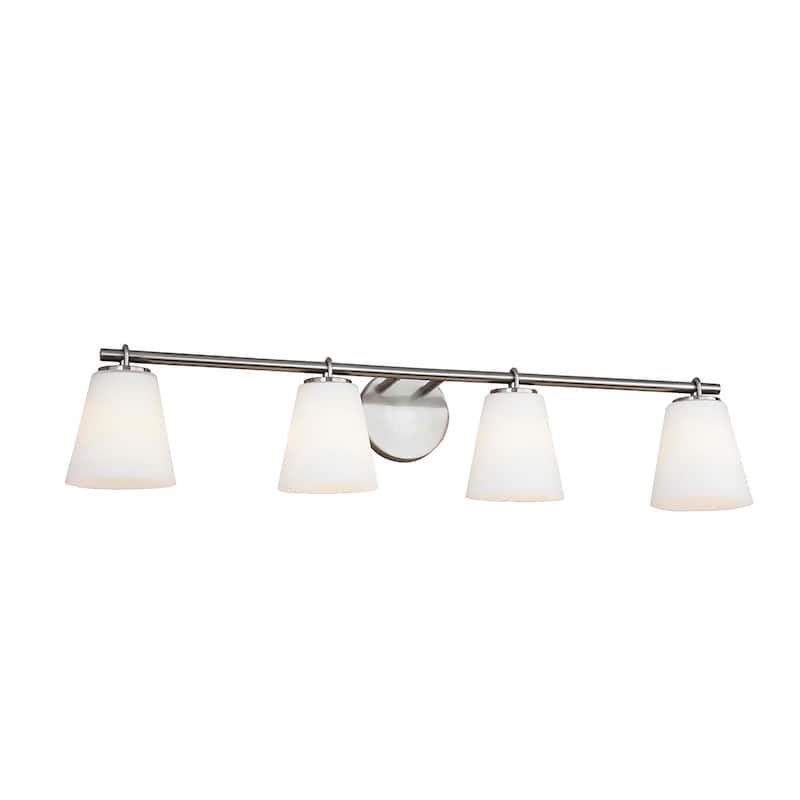 Justice Design Group Alpino 4-Light Bath Bar - Opal Glass - Opal Glass/Brushed Nickel