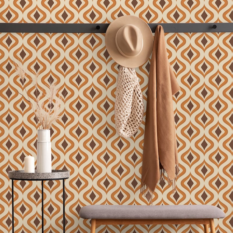 Transform Trippy Orange Peel & Stick Wallpaper