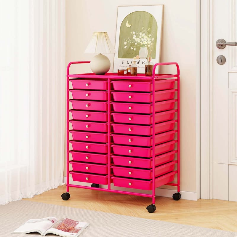 Costway 20 Drawers Rolling Cart Storage Scrapbook Paper Studio - See Details