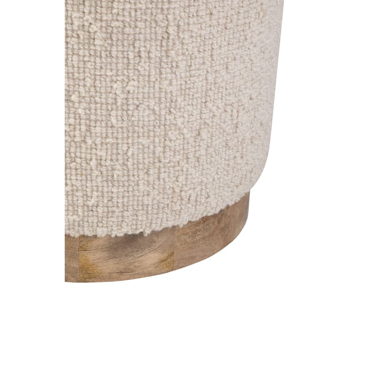 Handwoven Storage Ottoman with Rounded Wooden Base