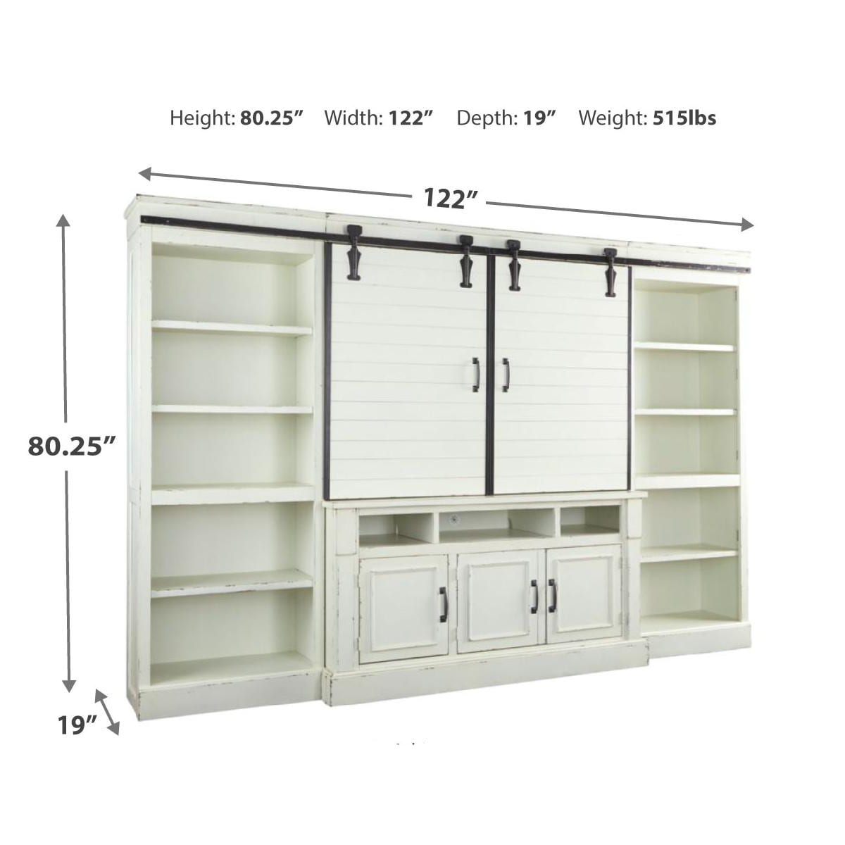 Shop Blinton Farmhouse 4 Piece Entertainment Center With Sliding
