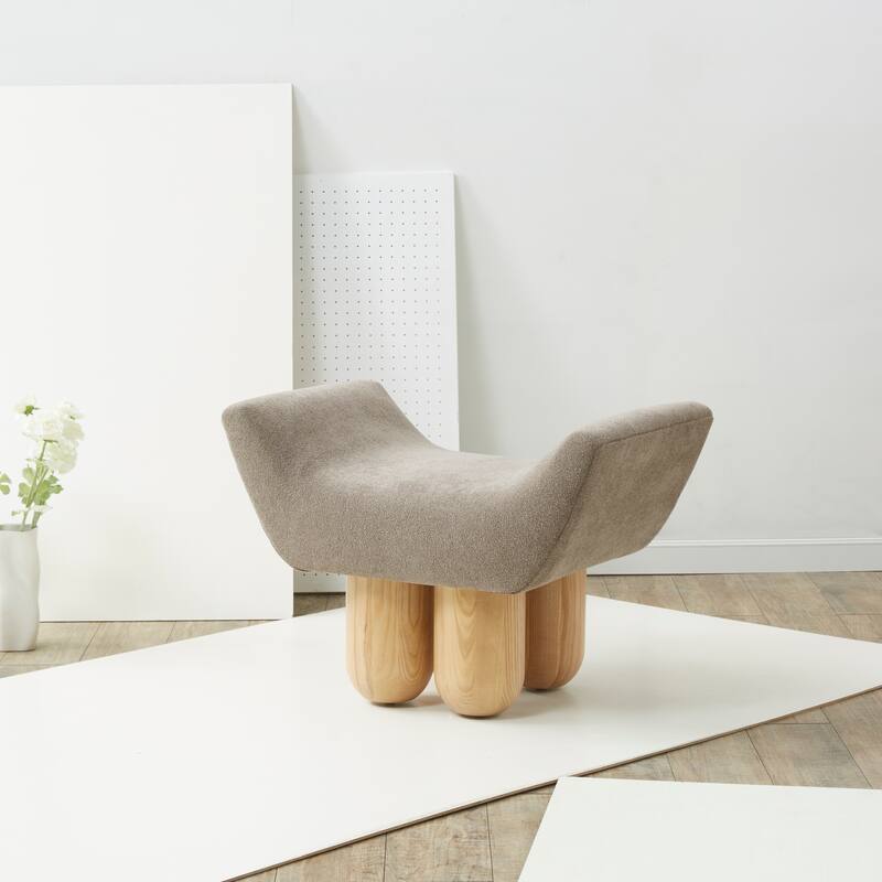 SAFAVIEH Couture Peshah Upholstered Ottoman (Fully Assembled)