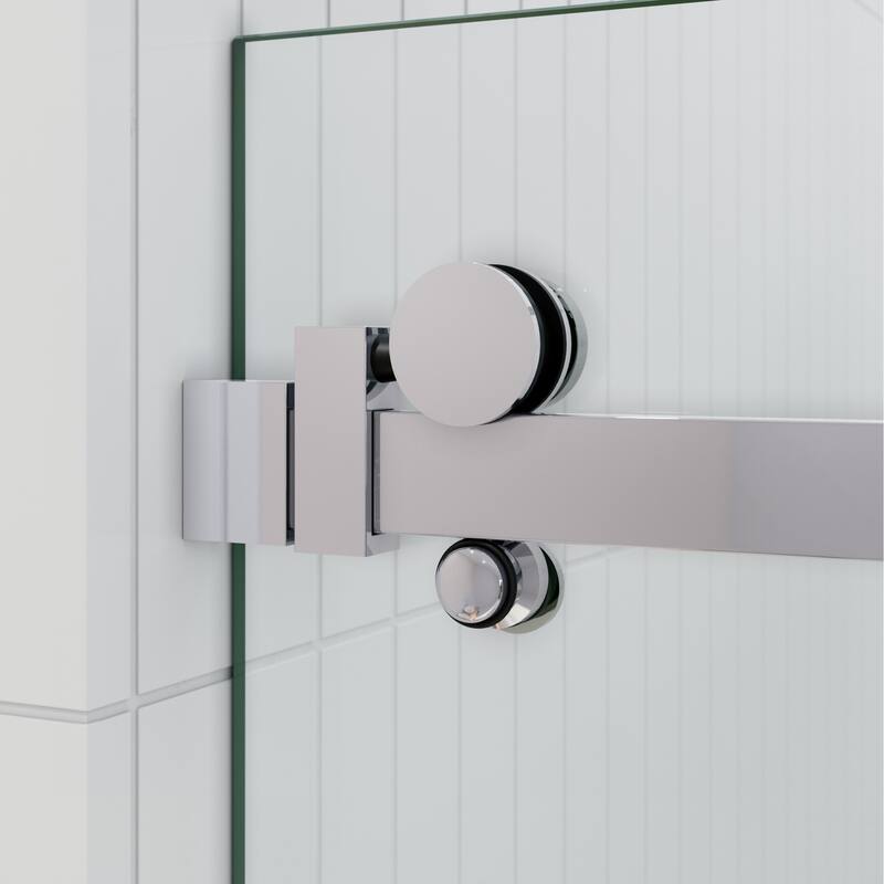 Glass Warehouse 52 in. - 56 in. x 60in. Frameless Bath Tub Sliding Shower Door with Square Hardware