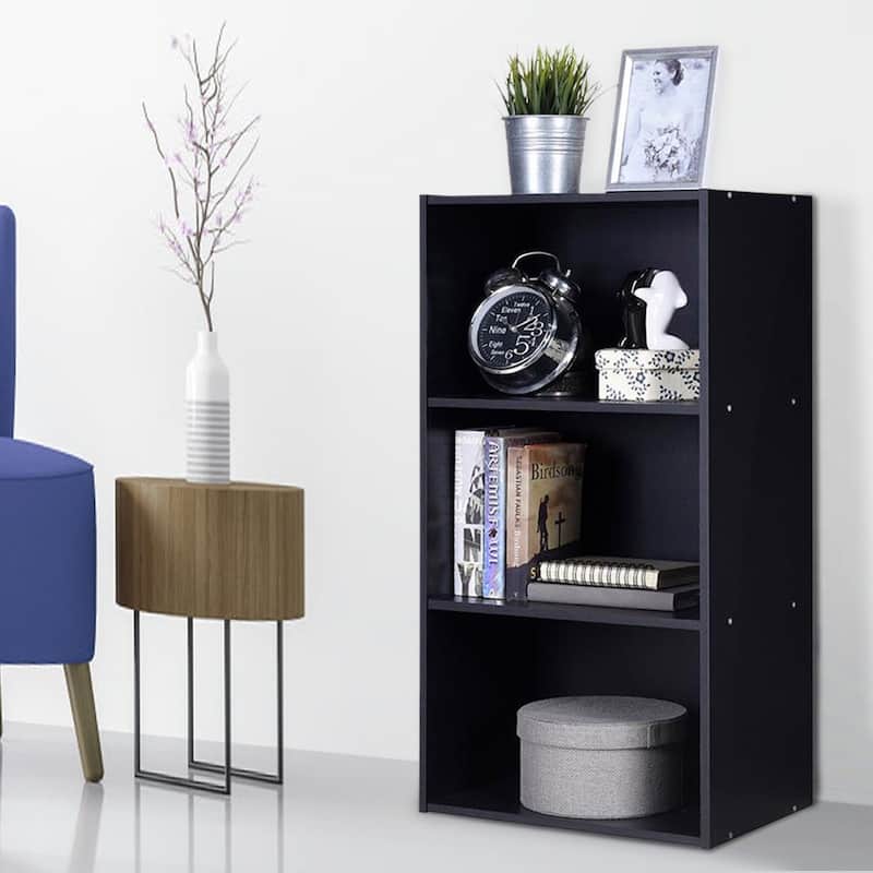 3 Open Shelf Bookcase Modern Storage Display Cabinet - 17" x 11.5" x 31.5" (L x W x H)