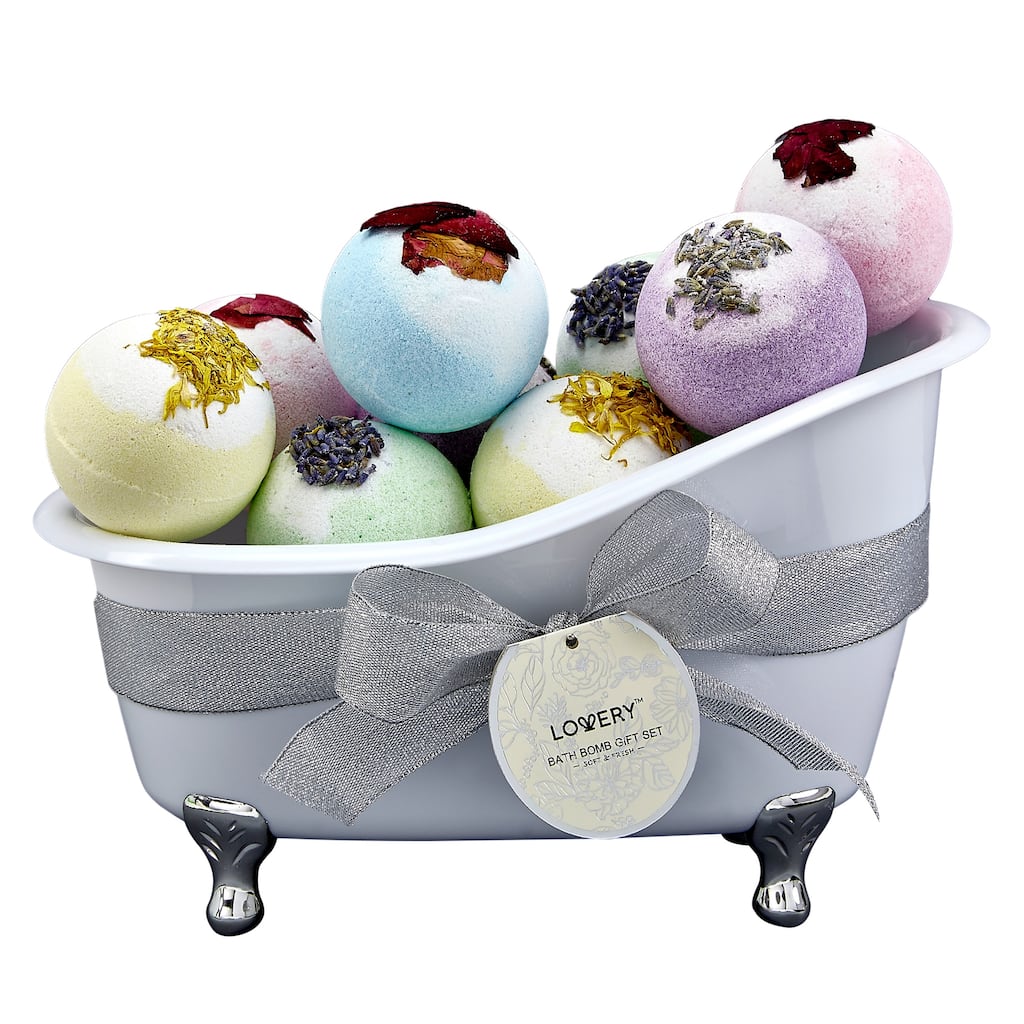 Lovery Lovery Bath Bombs Gift Set - 10 XL Bath Fizzies with Shea & Coco Butter - Multi-Scented - 10 pc