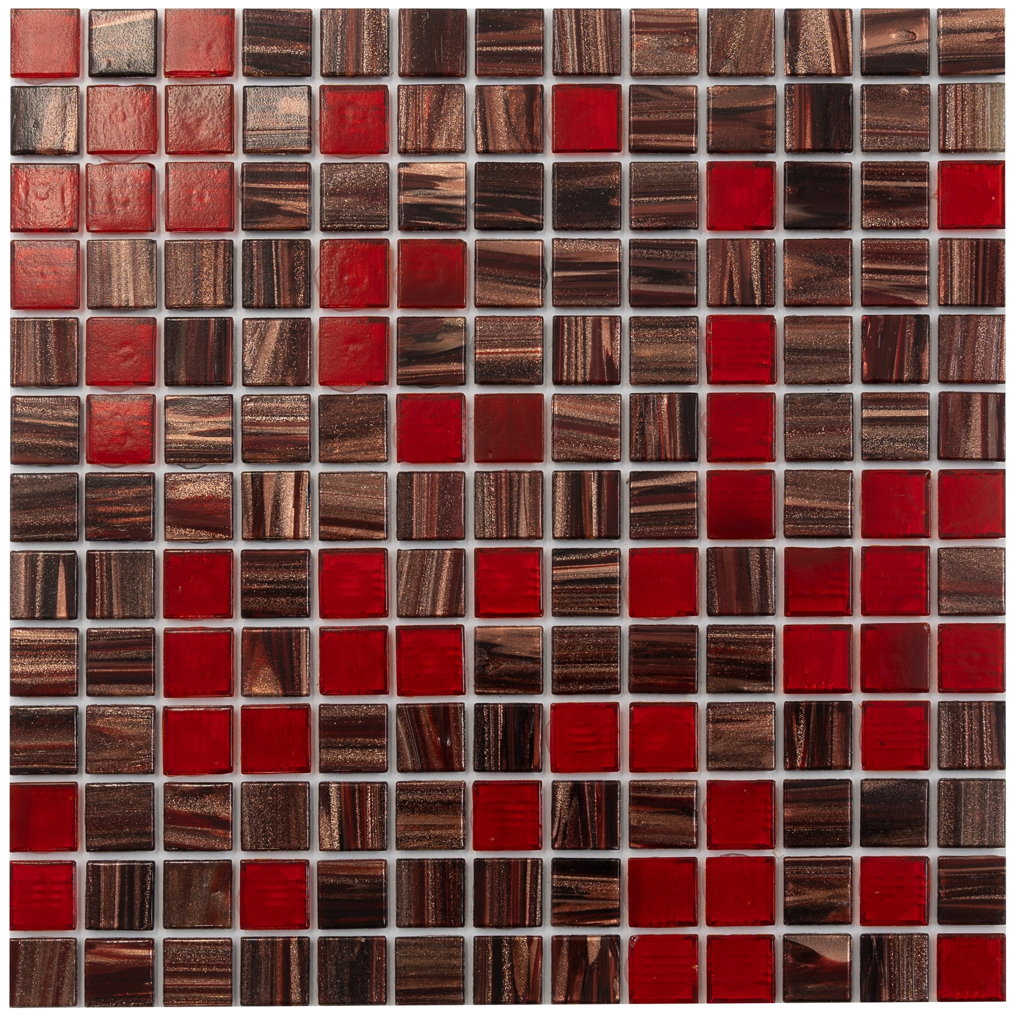 Apollo tile 12" x 12" Mingles Glossy Berry Red Glass Tile (20 sq ft/case) - 20 Pack
