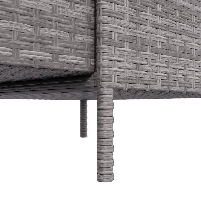 Outsunny Outdoor Towel Cabinet, PE Rattan Pool Storage Organizer, Freestanding Outdoor Towel Rack for Pool