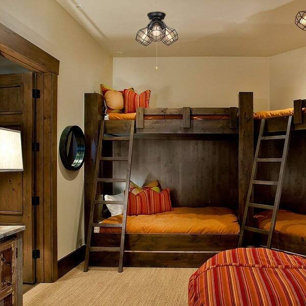 3 Light Vintage Industrial Wire Cage Pull String Ceiling Light Fixture On Sale Overstock 24307424