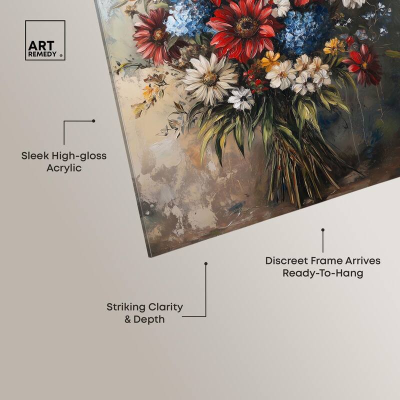 Symphony of Flowers II Acrylic by Art Remedy, Ready to Hang