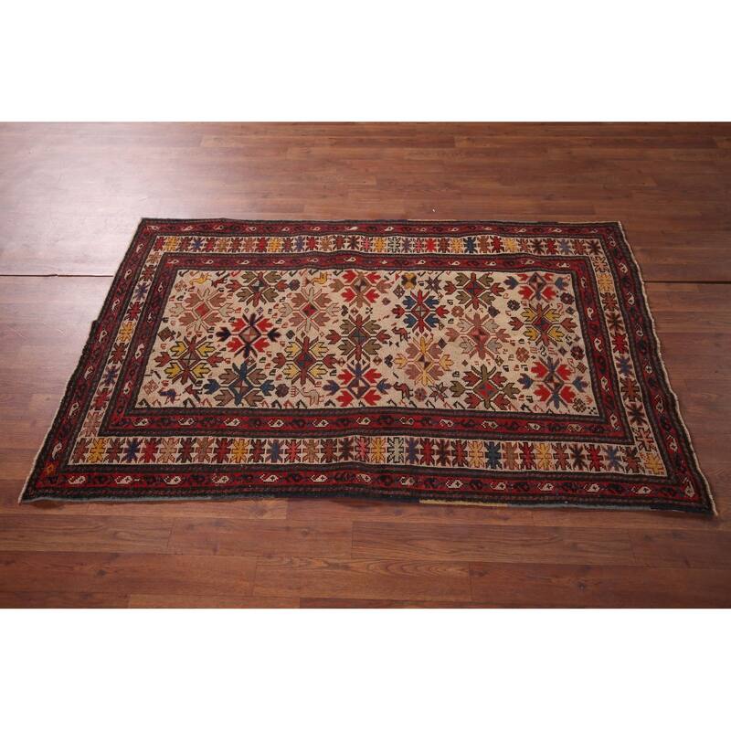 Kazak Vegetable Dye Foyer Rug Hand-Knotted Wool Carpet - 3'5"x 5'3"
