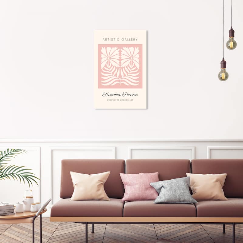 Wynwood Studio Canvas Advertising Artistic Gallery Summer Poster I Pink Modern & Contemporary Wall Art Canvas Print