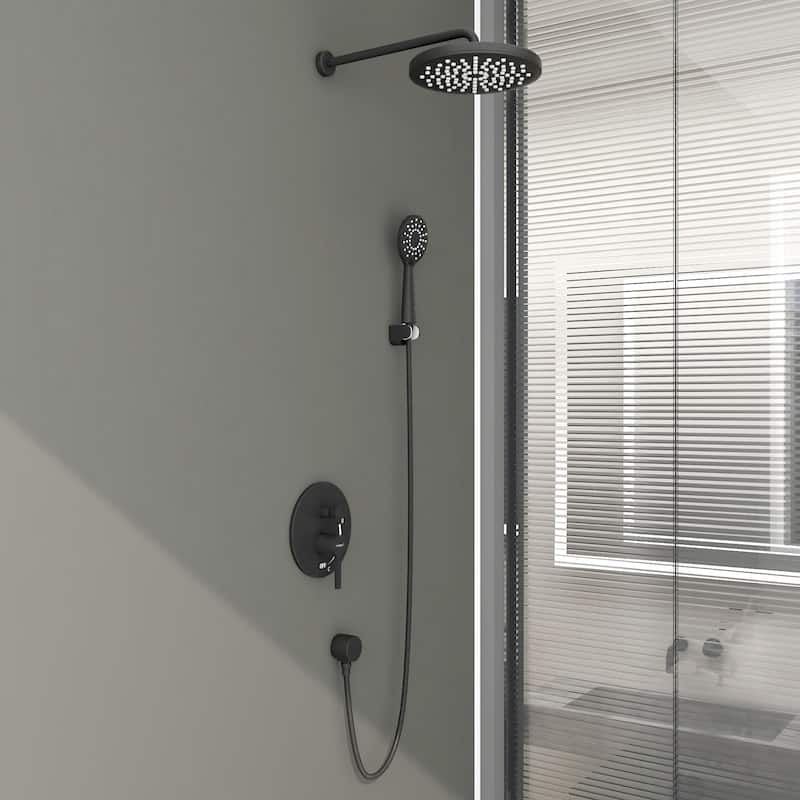Matte Black Round 2.5 GPM High Pressure Shower System
