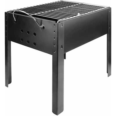 20” Portable Foldable Outdoor Charcoal Barbecue Grill Tabletop BBQ Grill Tool for Cooking Black