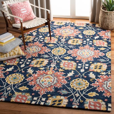 SAFAVIEH Handmade Roslyn Mamiko Modern Floral Wool Rug