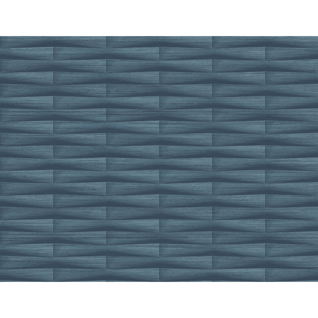 A-Street Prints Gator Blue Geometric Stripe Wallpaper