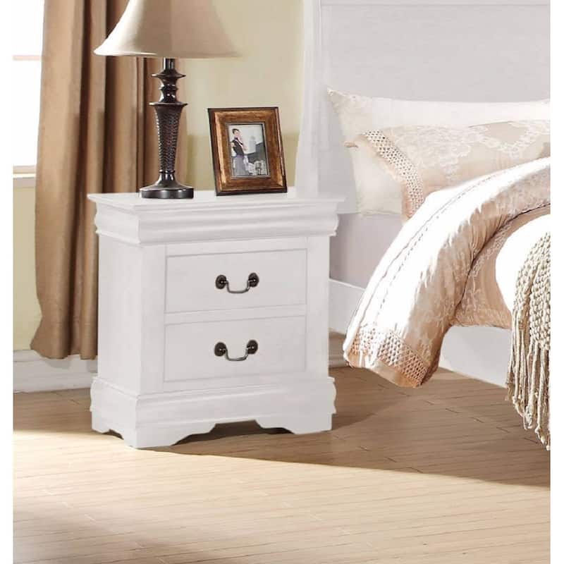 Nightstand with 2 Drawers - White