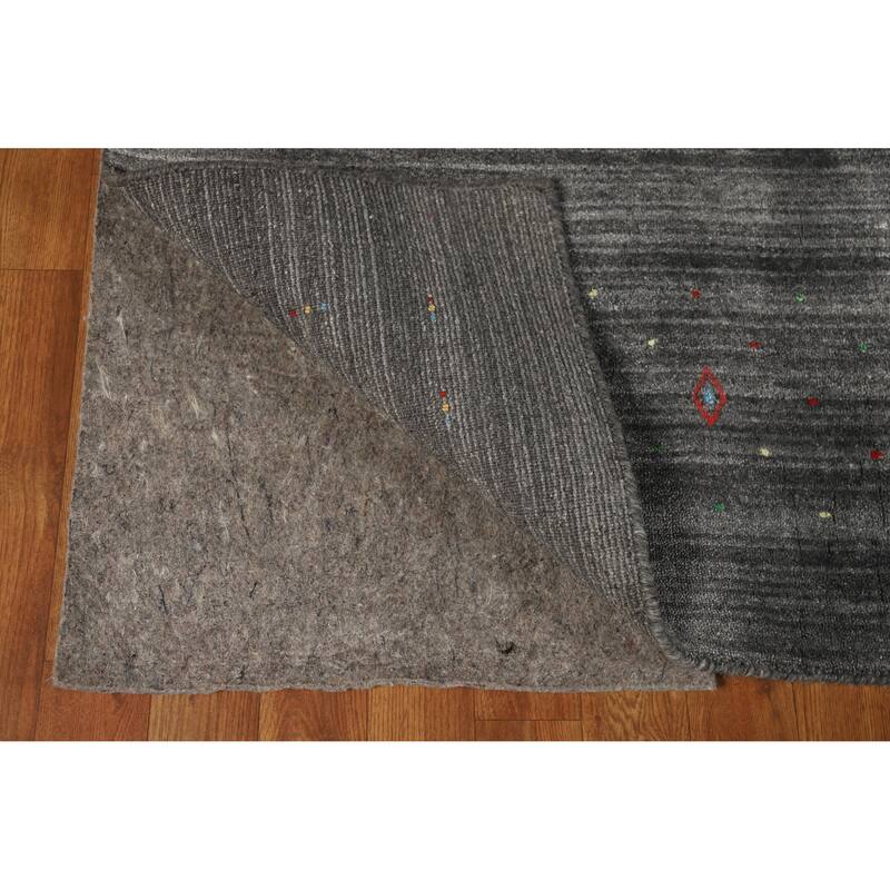 Hand Knotted Oriental 100% Wool Carpet Tribal Tribal Greys & Charcoal Gabbeh Area Rug - 10' 0'' X 8' 0''