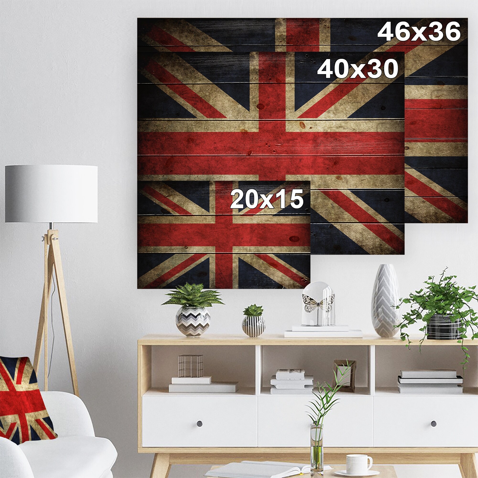 Designart 'Vintage UK Flag' Contemporary Print on Natural Pine Wood - Red -  Bed Bath \u0026 Beyond - 23107151, image size:2000x2000