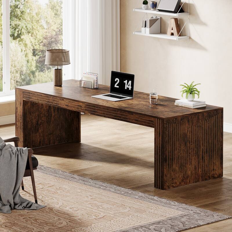 79 Inch Extra Long Desk, Two Person Desk Double Desk for Home Office
