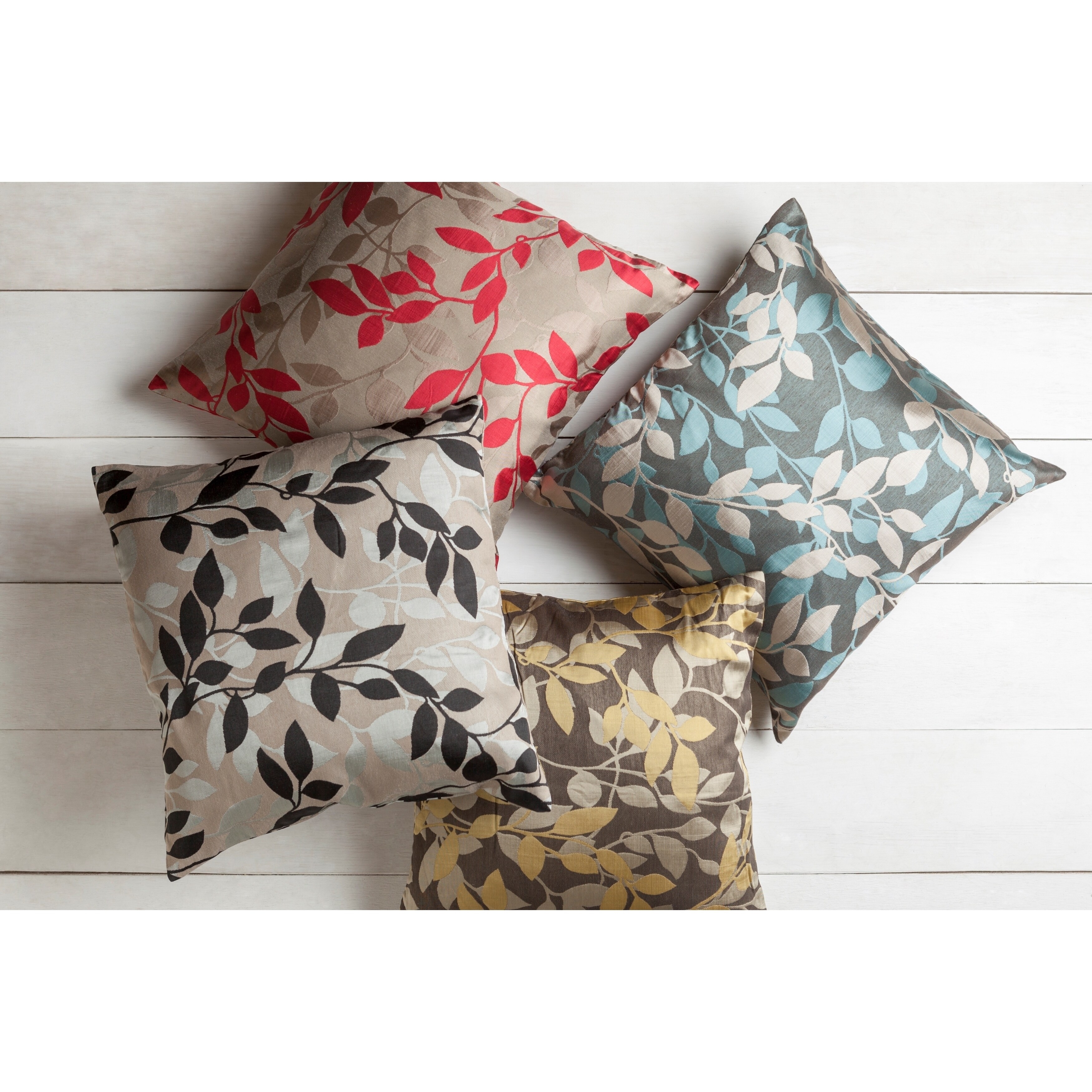Decorative Skegness 18-inch Leaves Poly or Feather Down Filled Pillow
