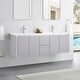 preview thumbnail 6 of 17, Ove Decors Lelio III 60 in. Double Sink Vanity in Grey Brushed Nickel