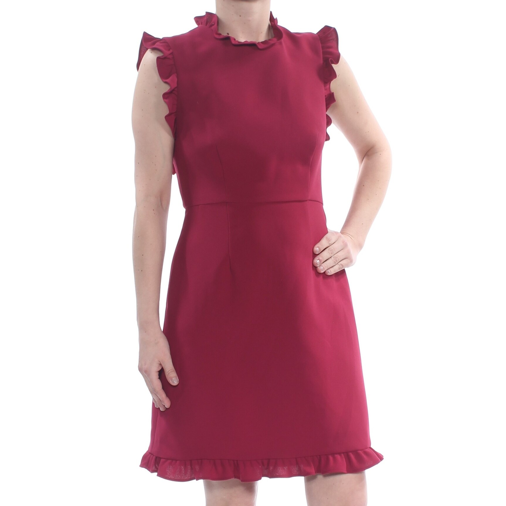 burgundy knee length dress