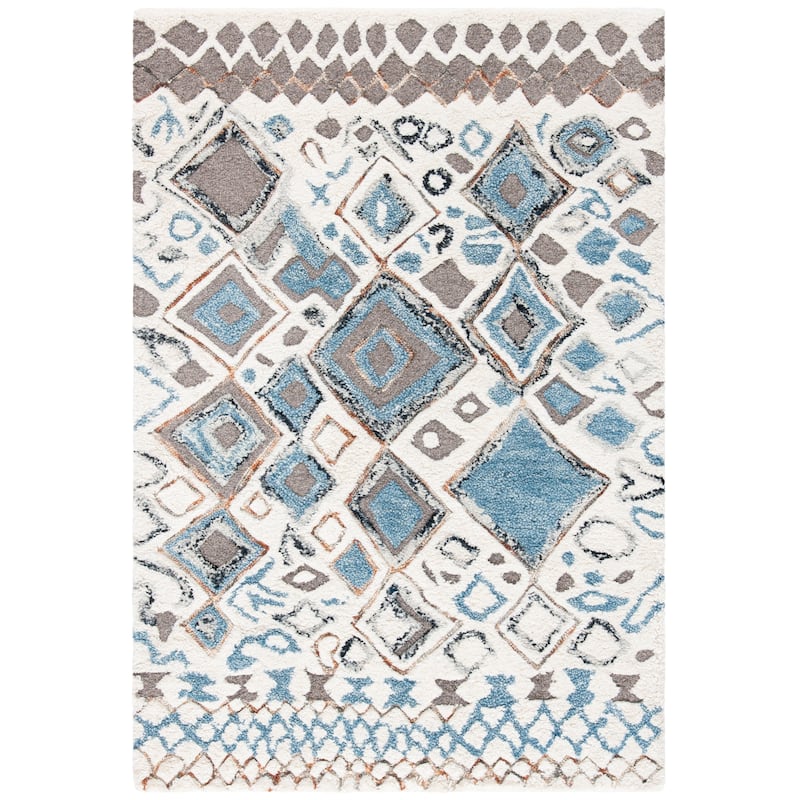 SAFAVIEH Handmade Casablanca Shag Grainne Tribal Wool Rug
