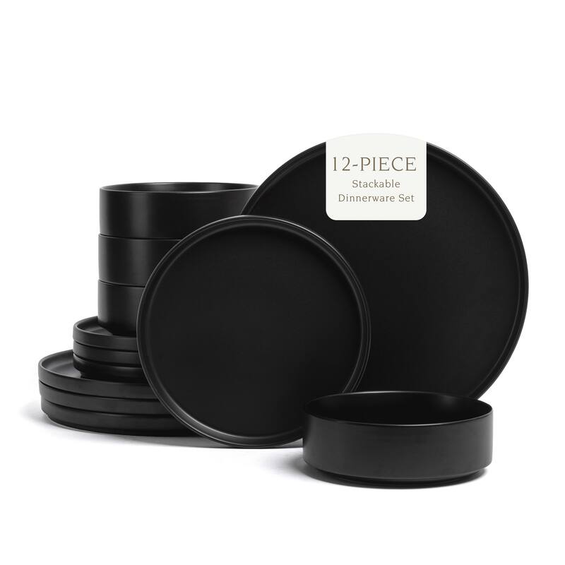 over&back Stackable Semi-Matte Stoneware Dinnerware