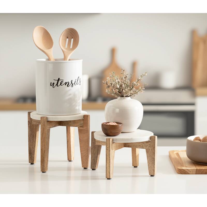 Kate and Laurel Icelyn Round Plant Stand Set