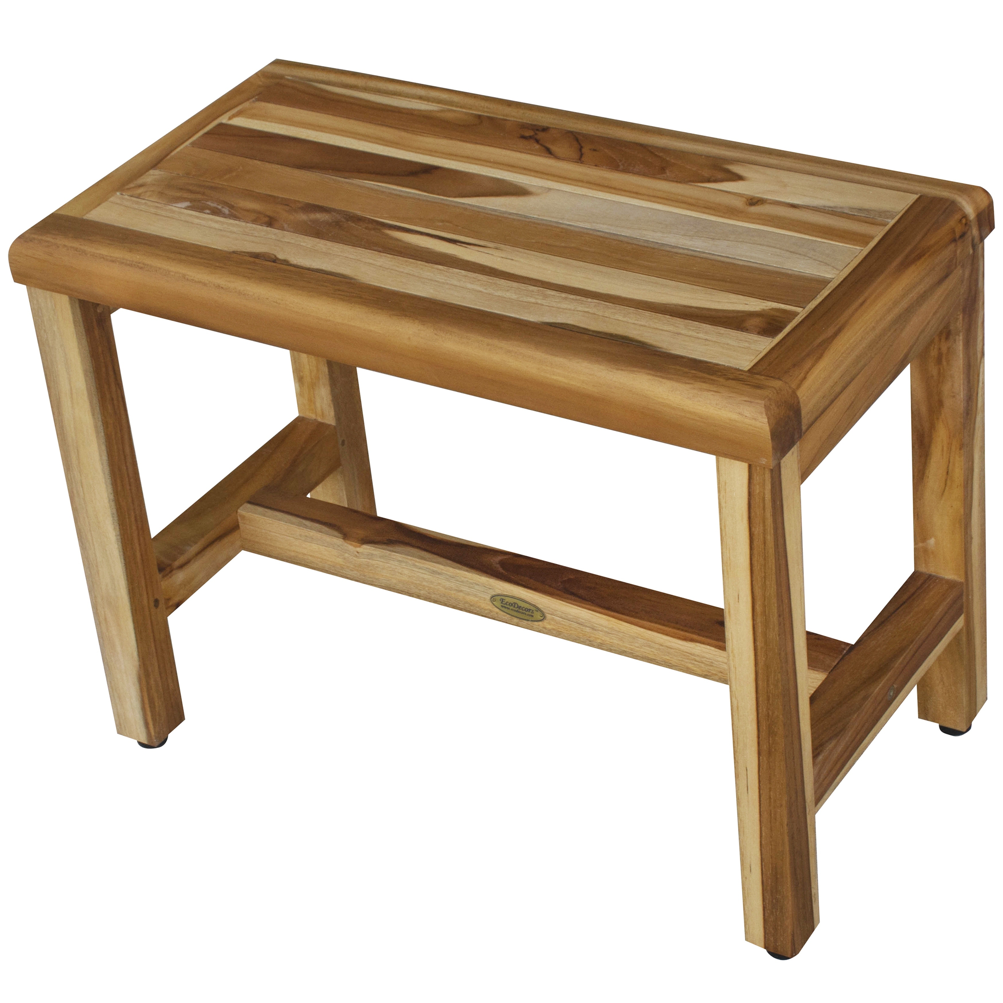EcoDecors Eleganto EarthyTeak 24" Teak Wood Shower Bench