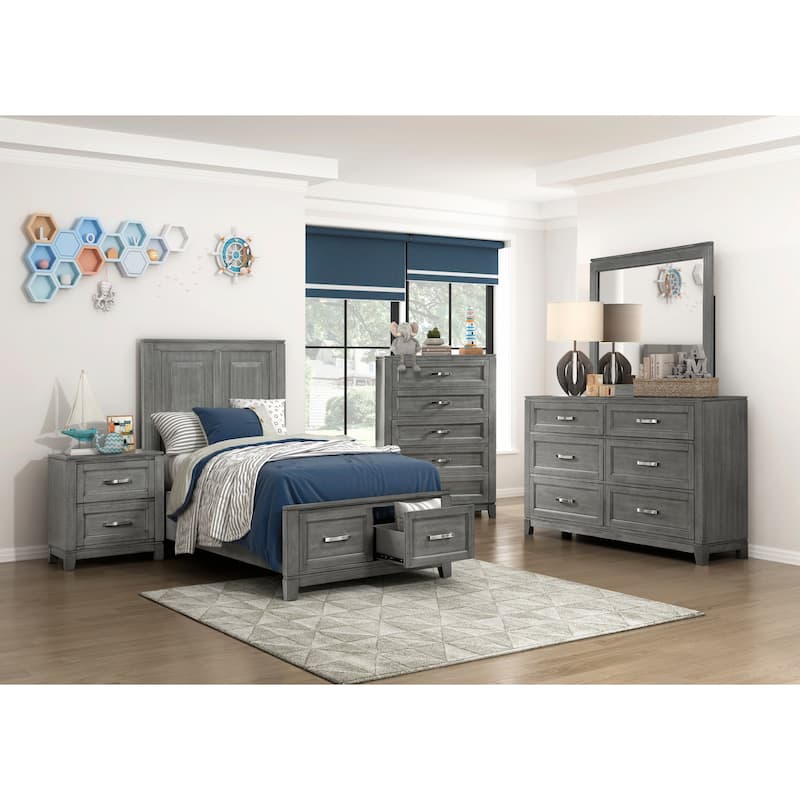 Nightstand with 2x Storage Drawers Wooden Bedroom Furniture 1pc
