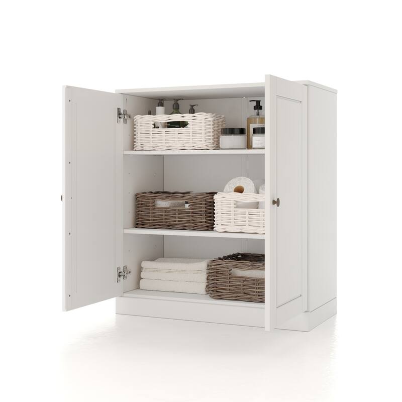 Palace Imports 100% Solid Wood 32" Bathroom Cabinet with Solid Doors and Adjustable Shelves