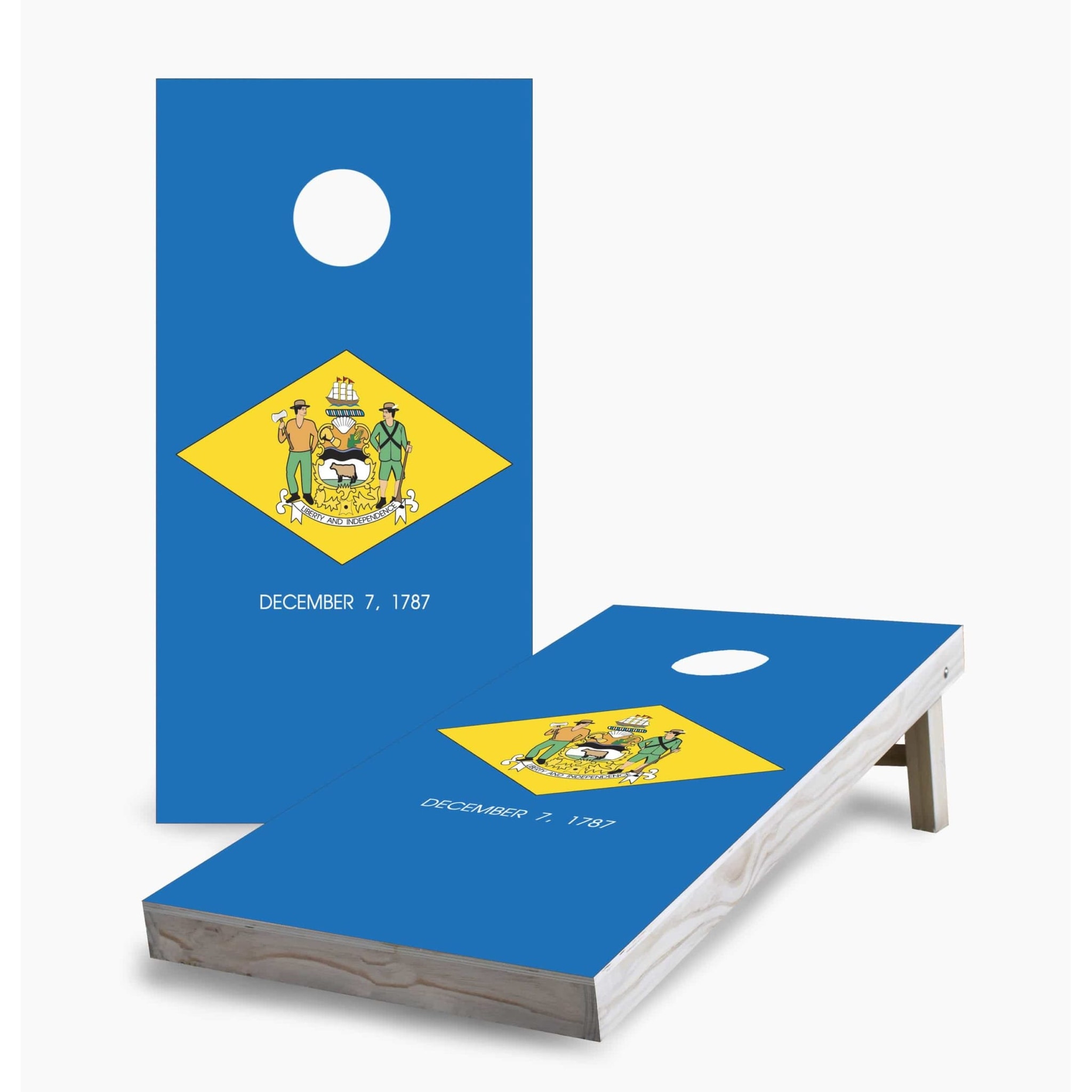 Delaware State Flag Regulation 2x4 Cornhole Game Set