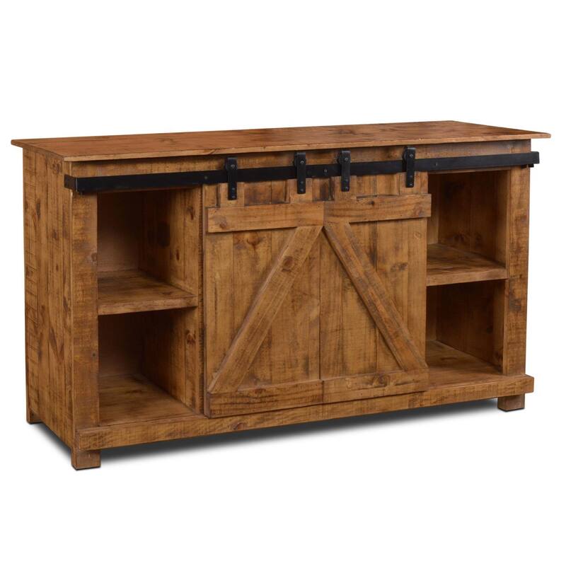 Westgate 60" Sliding Barn Door TV Stand - Light Brown