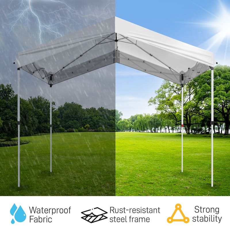 10x10 ft UV Resistant Canopy Pop-Up Gazebo Tent with Waterproof Oxford Fabric and Steel Frame
