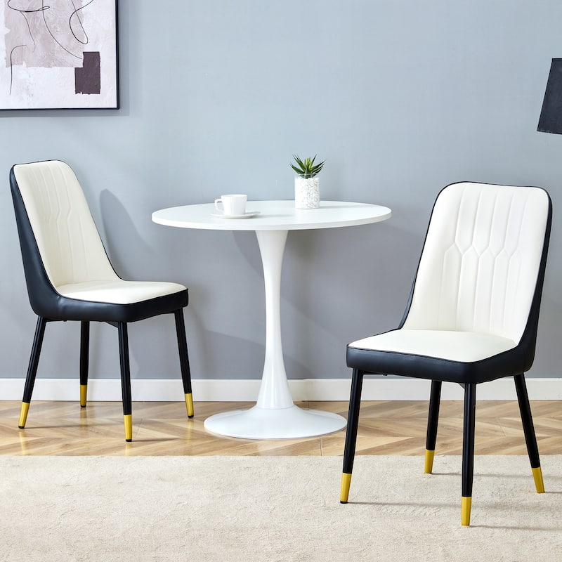 Roomfitters Velvet Dining Chairs with Black Metal Legs, Soft Upholstered Set of 4 for Kitchen or Living Room