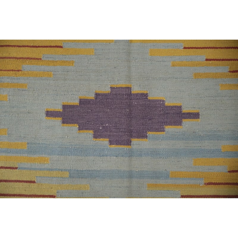Hand Woven Oriental 100% Wool Carpet Southwestern Modern Oranges & Rust Kilim Area Rug - 10' 0'' X 8' 0''